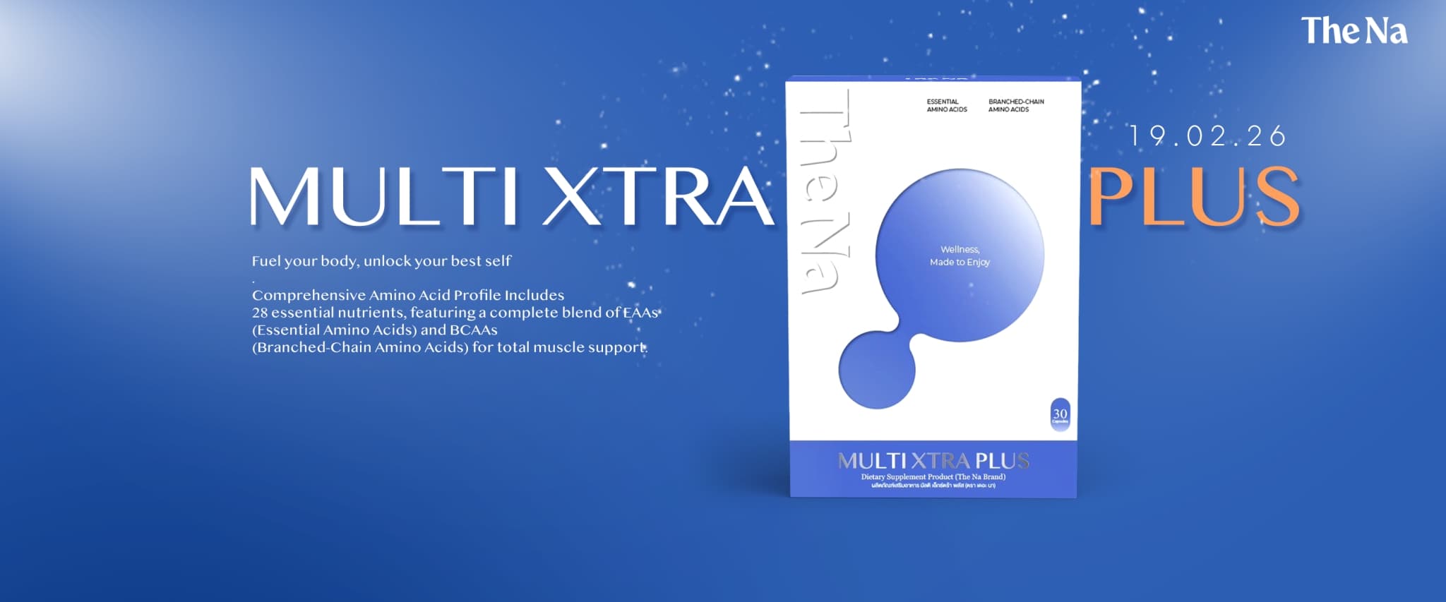 กล่องผลิตภัณฑ์เสริมอาหาร Multi Xtra Plus ตรา เดอะ นา บรรจุ 30 แคปซูล